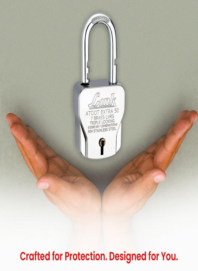 Link Atoot Extra 50MM Heavy-Duty Padlock | Triple Locking Mechanism | Hardened Steel Shackle | Rust-Resistant Body | 15-Year Warranty | Includes 3 Keys - Image 3